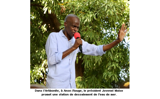 Dans l’Artibonite, à Anse-Rouge, le président Jovenel Moise promet une station de dessalement de l’eau de mer